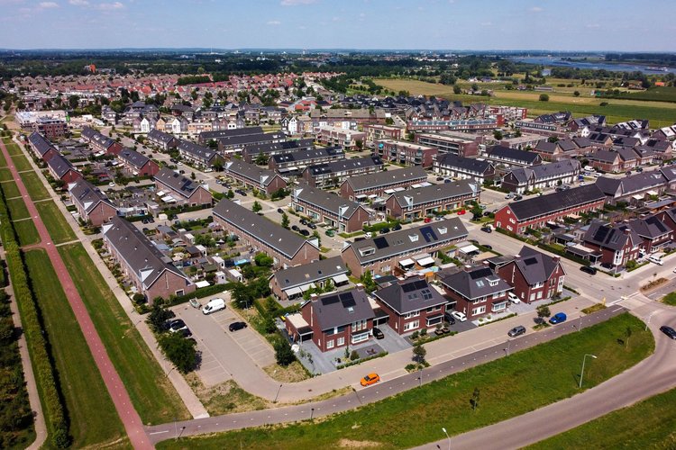 De wijk Passewaaij in Tiel bovenaanzicht