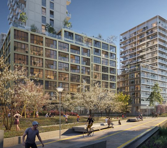 Een artist impression van project Bajeskwartier in Amsterdam