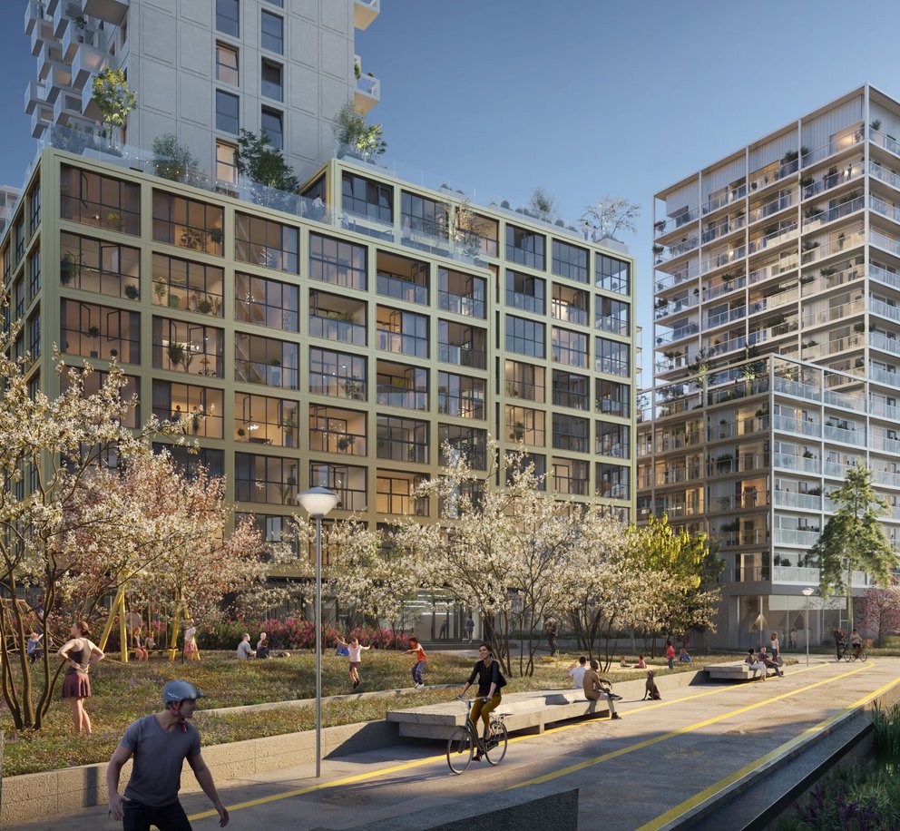 Een artist impression van project Bajeskwartier in Amsterdam