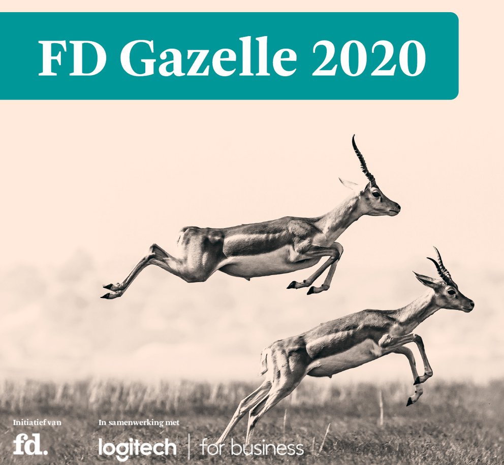 Het logo van de FD Gazellen award 2020 die we voor de negende keer op rij ontvangen.