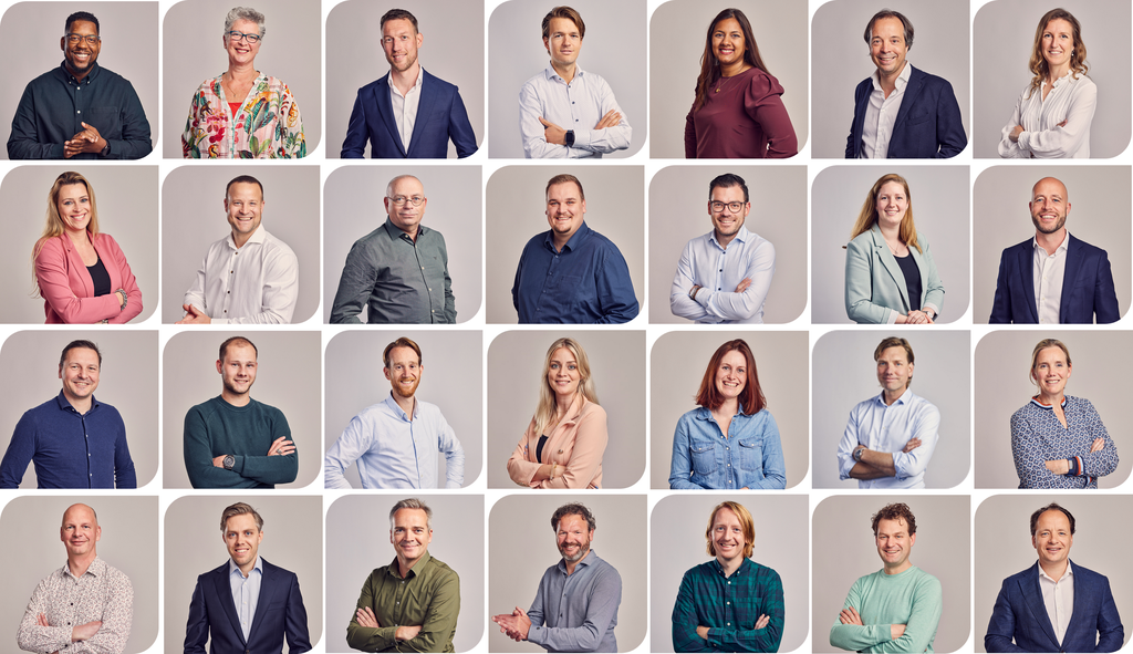 Fotocollage van Eteck medewerkers.