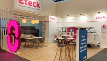 Een foto van de Eteck stand op de Provada vastgoedbeurs
