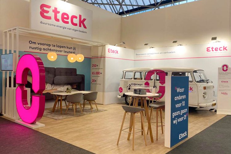 Een foto van de Eteck stand op de Provada vastgoedbeurs