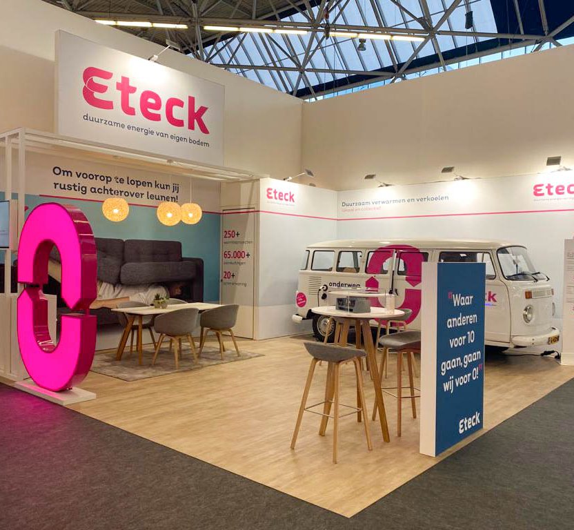 Een foto van de Eteck stand op de Provada vastgoedbeurs