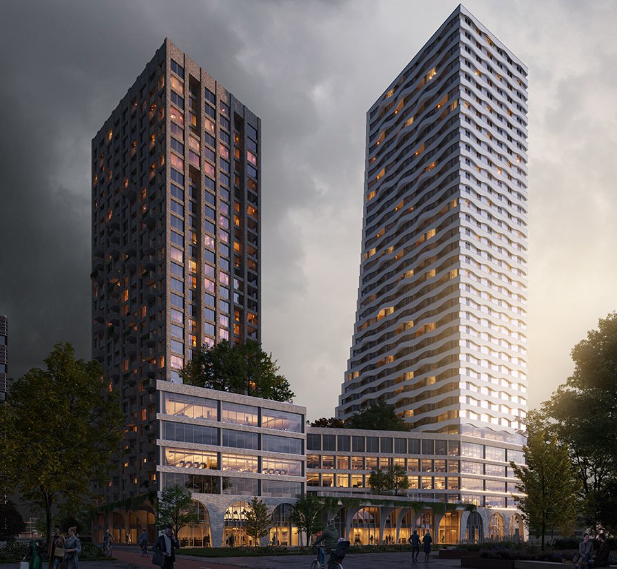 Artist impression van project The Ensemble - Karsp - Karspeldreef in Amsterdam