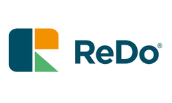 Logo van ReDo in blauw, oranje en groen