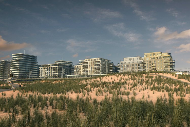 Artist impression van de gebiedsontwikkeling Nieuw Kijkduin in Den Haag.