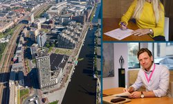 Gemeente Den Haag en Eteck tijdens de ondertekening van project Laakhaven in Den Haag