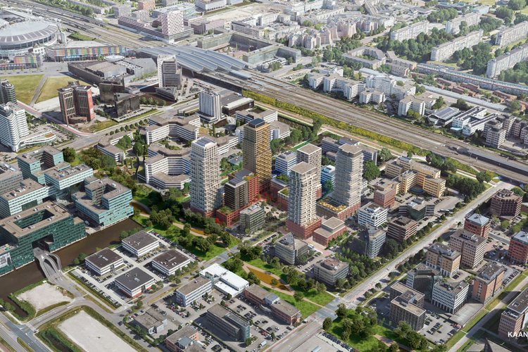 Artist impression van project SPOT in Amsterdam Zuid-Oost.