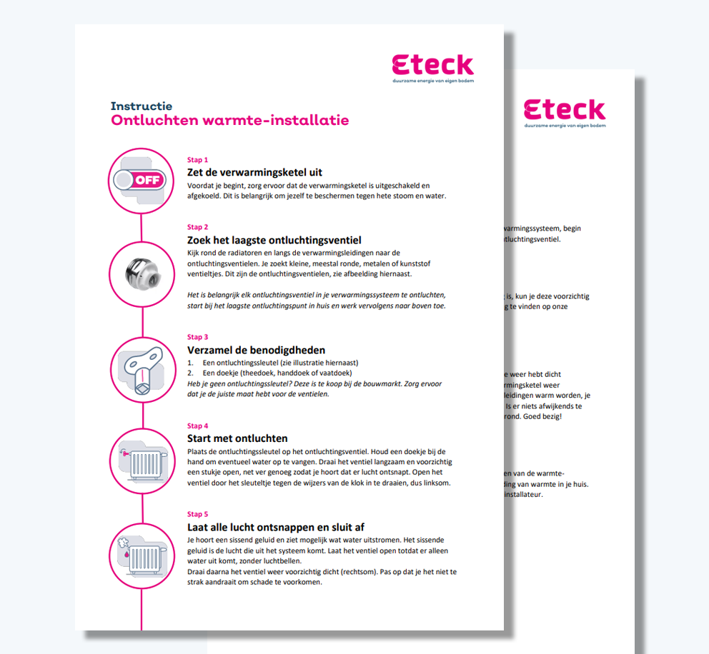 Voorbeeld van PDF met Ontluchtingsinstructie