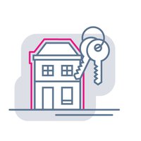 Icoon van een huis en sleutels